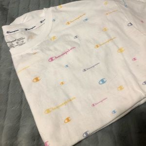 CUTE MULTI COLOR CHAMPION LOGO CROP TOP